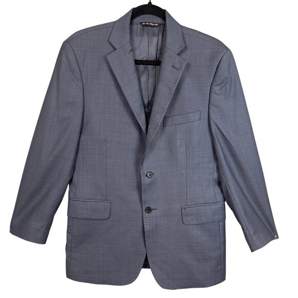 Ermenegildo Zegna Wool Suit Coat Slate Blue Traveler Weight Designer Suits 38S - Picture 1 of 10